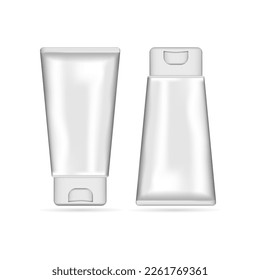 Blank plain white cream tube vector illustration - mockup for cosmetic can be use for your product advertising. EPS10