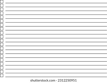 Blank Planning Checklist - Vector List Template