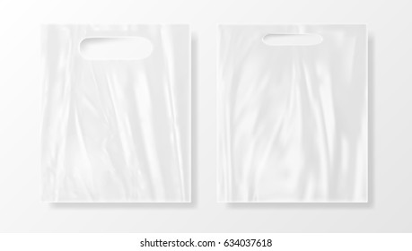 Blank Plastic Bag Mock Up. Empty Polyethylene Package. EPS10 Vector