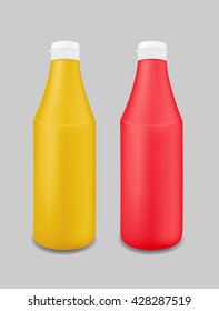 Blank plastic bottle for ketchup, sauce, mustard, mayonnaise.