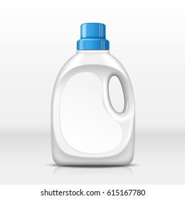 blank plastic bottle for laundry detergent, isolated white background, 3d illustration