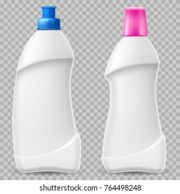 Blank plastic bottle for laundry detergent and washing cosmetics, isolated 3d illustration.