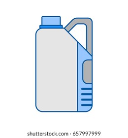Blank plastic canister, flat icon. Packaging for oil, water and over liquids. Object for design