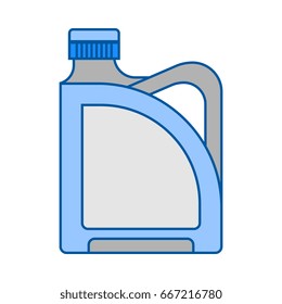 Blank plastic canister, flat icon. Packaging for oil, water and over liquids. Object for design