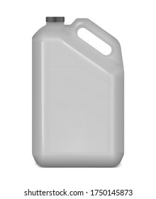 Blank Plastic Canister, Mockup. Jerry Can, Vector Mock-up. Large Bottle With Handle, Template.