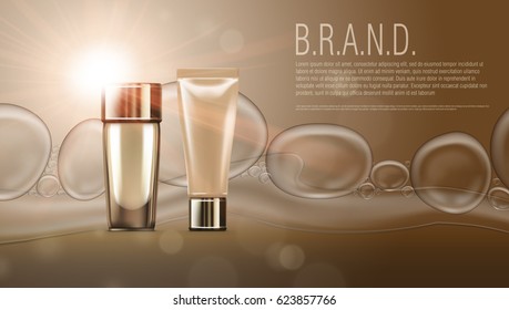 Blank Plastic Cosmetic Cream Tubes. EPS10 Vector