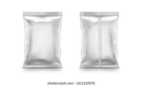 Blank Plastic Foil Bag Packaging For Food. EPS10 Vector