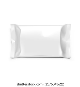 Blank Plastic Pouch Foil Packaging For Branding. EPS10 Vector