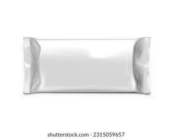 Blank Plastic Pouch Foil Packaging For Branding. EPS10 Vector