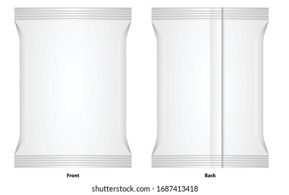 Embalaje de bolsitas de plástico en blanco para burla