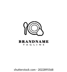 blank plate and spoon logo icon design template modern vector illustration