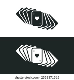 Blank playing cards with ace icon isolated on white background. Vector illustrations are made with vector-based software, not AI generated results.