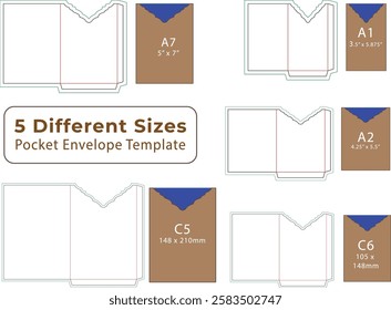 Blank Pocket Envelope Dieline Template
