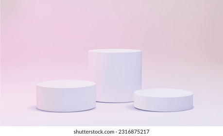 Blank podium for product . Mock up winner podium , 3d render illustration, pedestal isolated on background