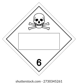 Blank Poison Class 6 Symbol Sign ,Vector Illustration, Isolate On White Background Label .EPS10