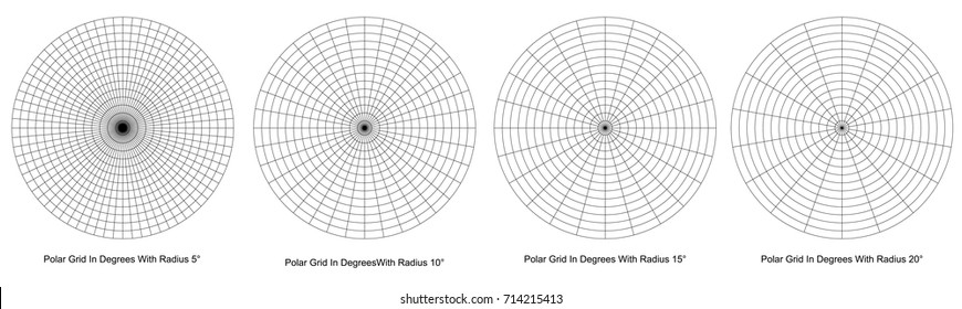 Blank Polar Grid In Degrees Vector - Protractor - Pie Chart Vector