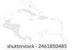 Blank Political Caribbean and Central America Map vector illustration isolated in white background. Editable and clearly labeled layers.