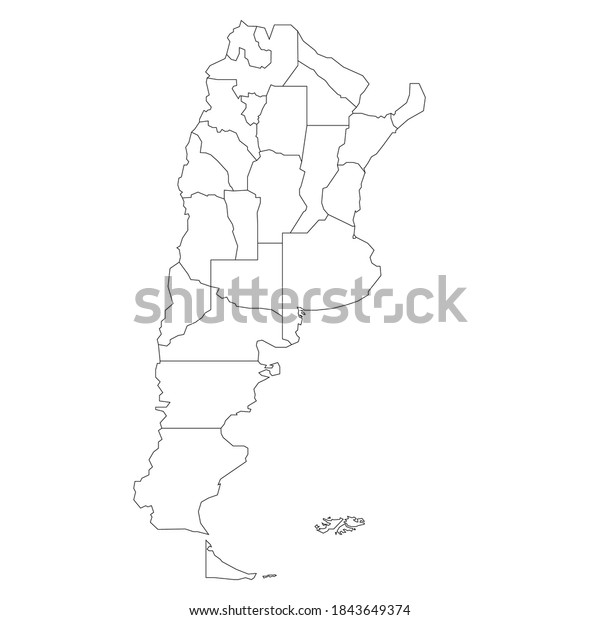 Blank Political Map Argentina Administrative Divisions Stock Vector ...