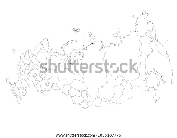 Blank Political Map Russia Russian Federation Stock Vector (royalty 