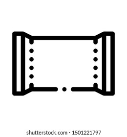 Blank Polymer Packaging Chocolate Bar Vector Icon Thin Line. Contour Illustration