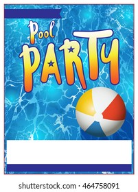 A blank pool party invitation template. Vector EPS 10 available which is layered.