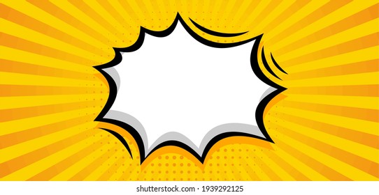 blank Pop art comic background. Cartoon Vector Illustration on yellow