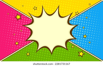 Blank pop art comic background design