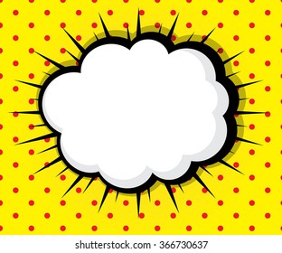 blank pop art, comic book speech bubble vector illustration