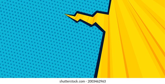 blank Pop art comic panel background. Cartoon Vector Illustration