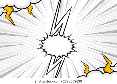Blank pop art comic versus frame background with cloud