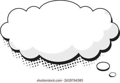 Blank pop art thought bubble for comic. Comic style blank thought bubble for pop art design. Empty comic cloud bubble for speech and thought