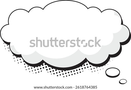 Blank pop art thought bubble for comic. Comic style blank thought bubble for pop art design. Empty comic cloud bubble for speech and thought