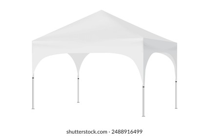 Pop En Blanco Arriba Maqueta Del Dosel, Aislado Sobre Fondo Blanco, Vista Lateral. Ilustración vectorial