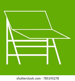 Blank portable screen icon white isolated on green background. Vector illustration