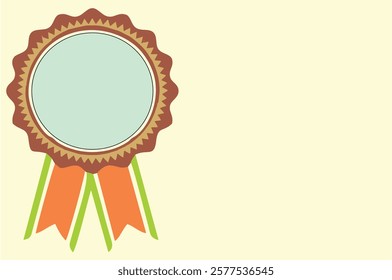 Blank position medal. First, second third award winner badge guarantee winning prize ribbon. Medals, awards, ribbons for first, second, third place with round edges. Editable for color or size, EPS 10