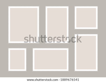 Blank postage shtamps set. Postage stamps frames for mail envelope. Empty templates. [[stock_photo]] © 