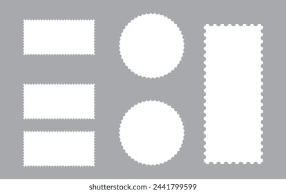 Blank postage stamp. Clean postage stamp template. Postage icon.