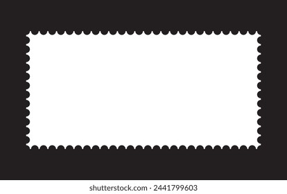 Sello postal en blanco. Limpiar plantilla de sello postal. Icono de franqueo.