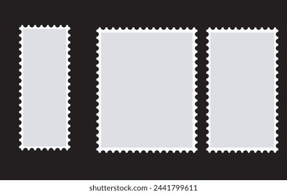 Blank postage stamp. Clean postage stamp template. Postage icon.