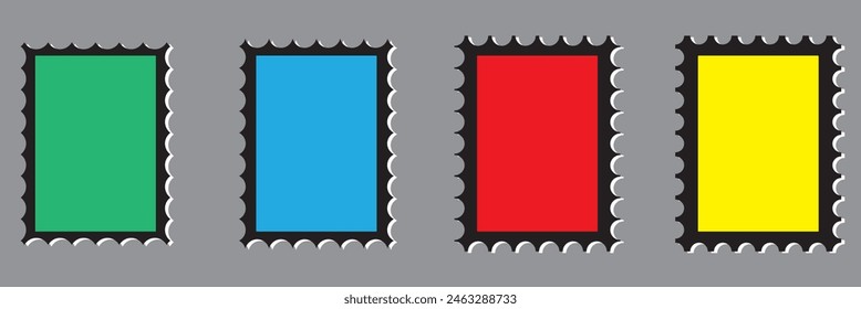 Blank postage stamp. Clean postage stamp template. Postage icon.