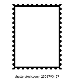 Blank postage stamp. Clean postage stamp template. Postage stamp border. Mockup postage stamp. Vector illustration