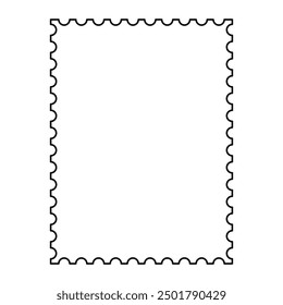 Blank postage stamp. Clean postage stamp template. Postage stamp border. Mockup postage stamp. Vector illustration