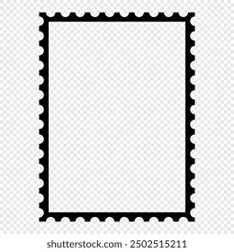 Blank postage stamp. Clean postage stamp template. Postage stamp border. Mockup postage stamp. Vector illustration