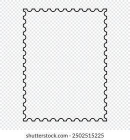 Blank postage stamp. Clean postage stamp template. Postage stamp border. Mockup postage stamp. Vector illustration