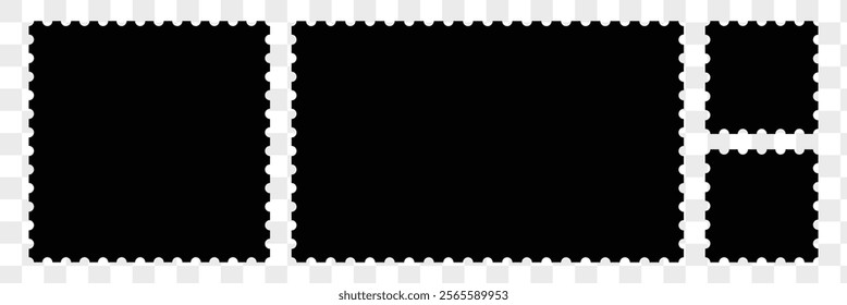 Blank postage stamp. Clean postage stamp template. Postage stamp border. Mockup postage stamp. 