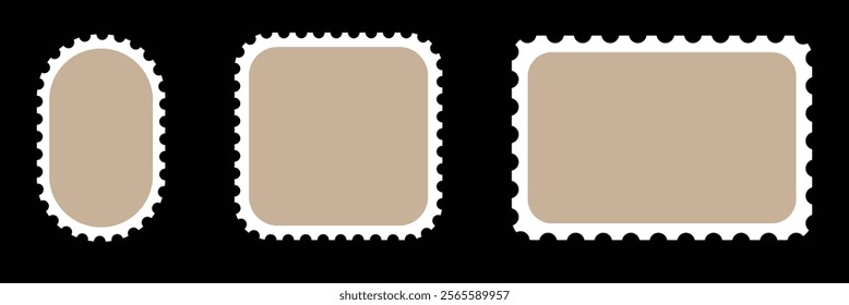 Blank postage stamp. Clean postage stamp template. Postage stamp border. Mockup postage stamp. 