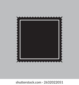 Blank postage stamp. Clean postage stamp template. Postage stamp border. Mockup postage stamp. Vector illustration