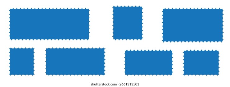 Blank postage stamp. Clean postage stamp template. Postage icon.
