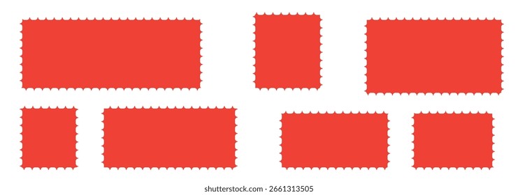 Sello postal en blanco. Limpie la Plantilla del sello postal. Icono de franqueo.