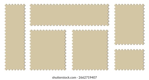Blank postage stamp. Clean postage stamp template. Postage icon.